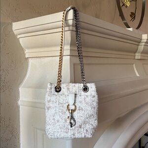 Rebecca Minkoff Edie Mini Leather-Trim Bucket Bag